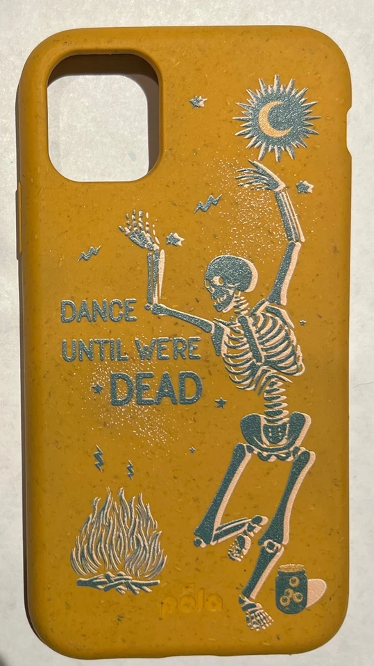 Pela iPhone 11 Case – Honey Yellow “Dance Until We’re Dead” Skeleton Design | Ec - Image 2 of 3