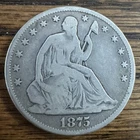 1875-CC US SEATED LIBERTY HALF DOLLAR Fine Details. Coin Is Beautiful For Cond.