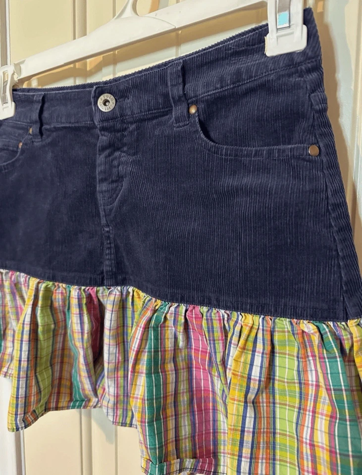 Ralph Lauren девочек проводной вельвет клетку юбка - размер 14 новый с Ярлыками - Изображение 2 из 4