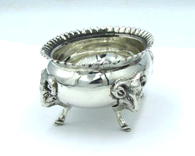 OBO редкая! Винтажный антикварный c.1850 ALBERT COLES & CO. Соляной погреб GOAT HEAD Master - Изображение 2 из 4