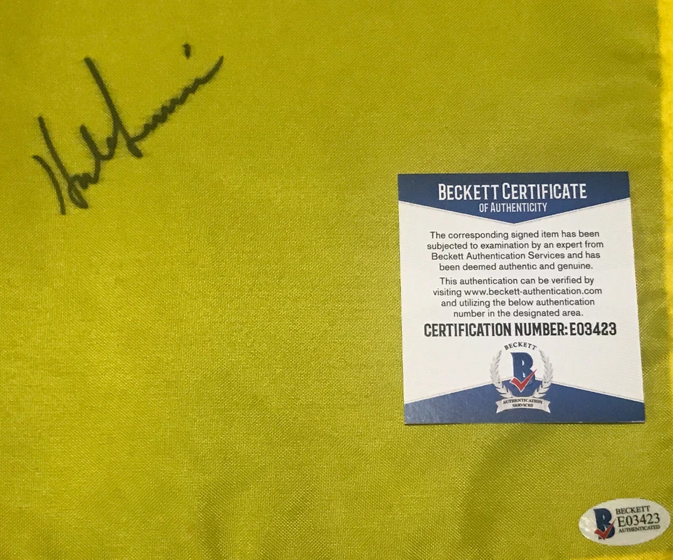 黑尔·伊尔文 1998 年美国公开赛冠军高尔夫旗帜签名亲笔签名贝克特基础 — 第 2/2 张图片