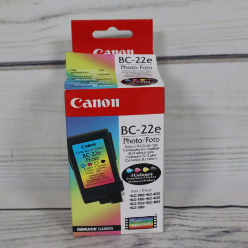 Genuine Canon BC-22e Photo BJ Ink Cartridge 4 Colours - Fast Dispatch UK Seller! - Afbeelding 1 van 10
