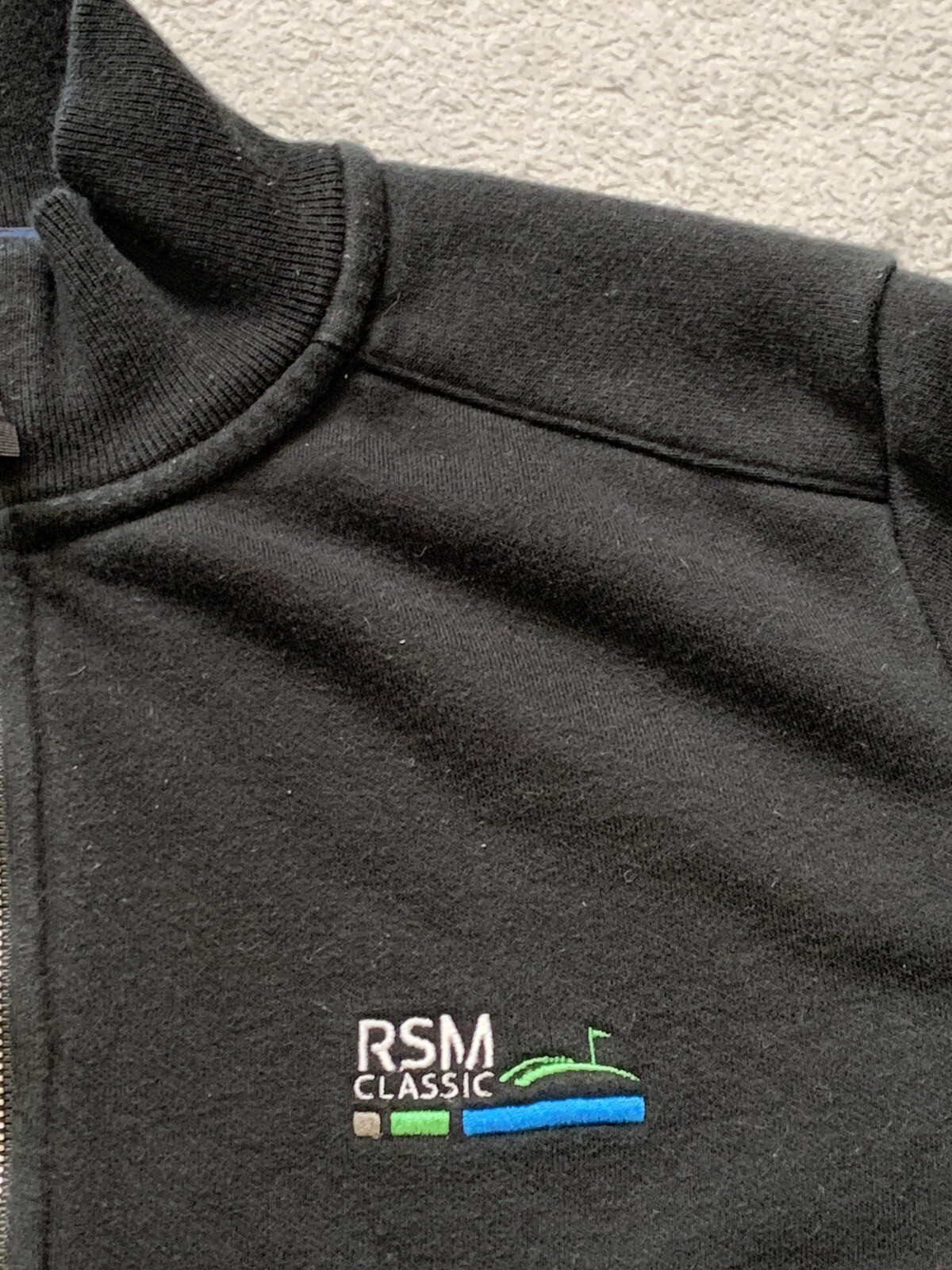 Polo Golf Ralph Lauren Pullover Full Zip Giacca Uomo Grande Nero Logo Pony