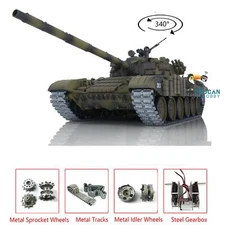 Henglong 1/16 2.4G Russian T72 3939 7.0 RC Metal Tracks Battle Tank W/New Armor