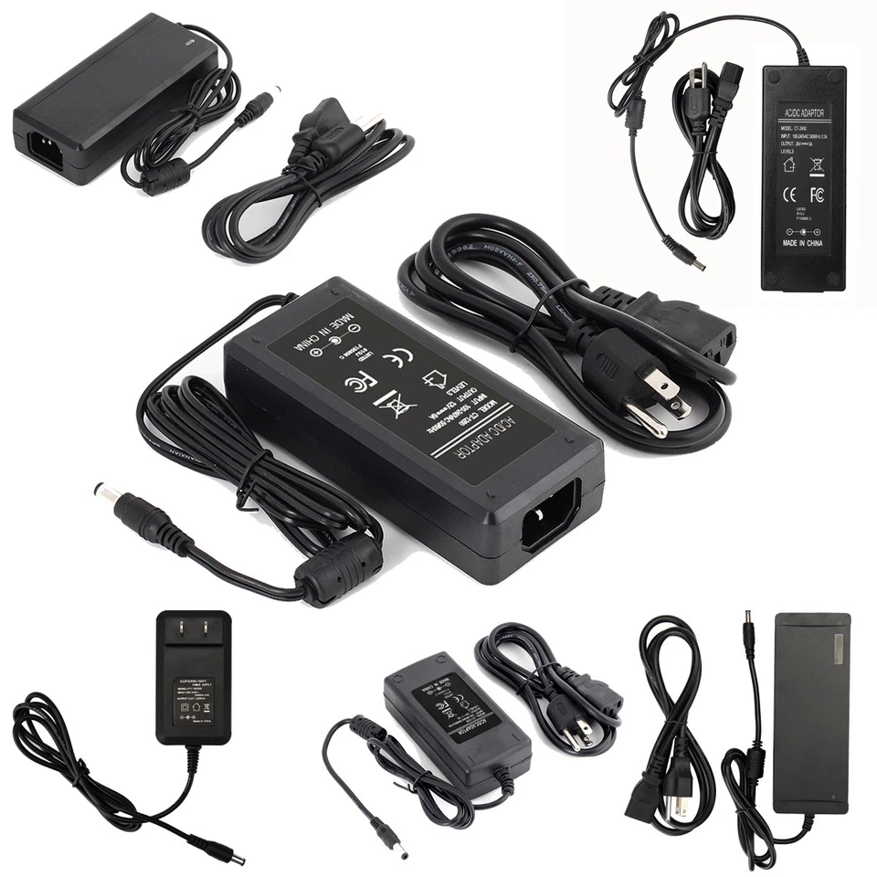 AC to DC 12V/24V 2A/3A/5A/6A/10A Power Supply Adapter Transformer 5.5x2.1mm Plug