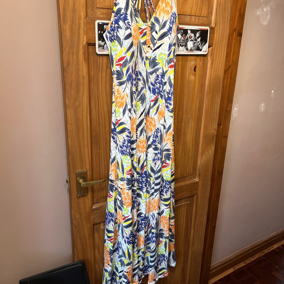 Ladies Flowery Maxi Dress m eBay