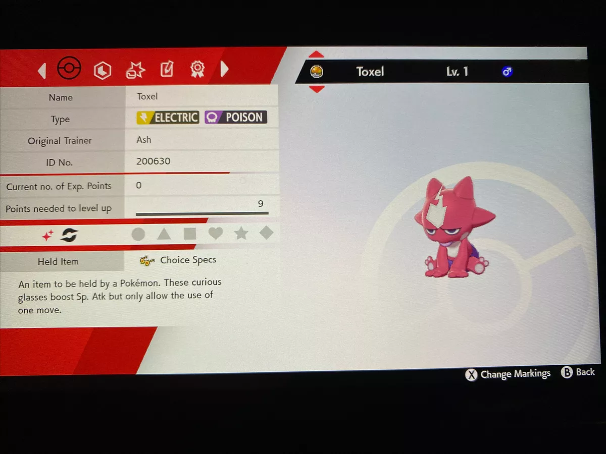 Shiny Toxel/Toxtricity 6 IV - Pokemon Sword/Shield