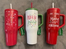 NWT SLEIGH BELL BISTRO Christmas Tumbler YOUR CHOICE! 31oz 24oz 22oz 20oz