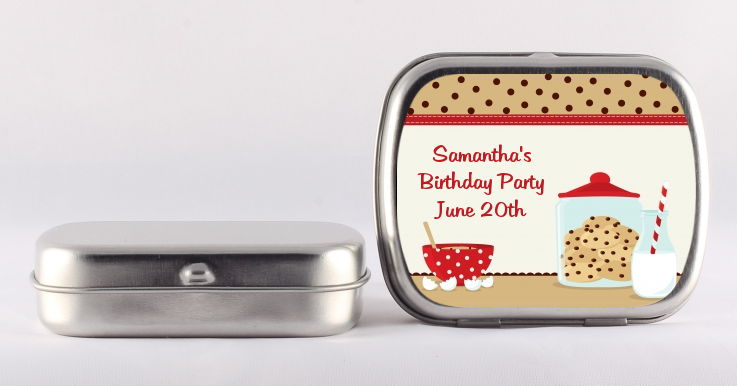 Personalized Milk Cookies Mint Tin Stickers for Wedding or Party Favors  