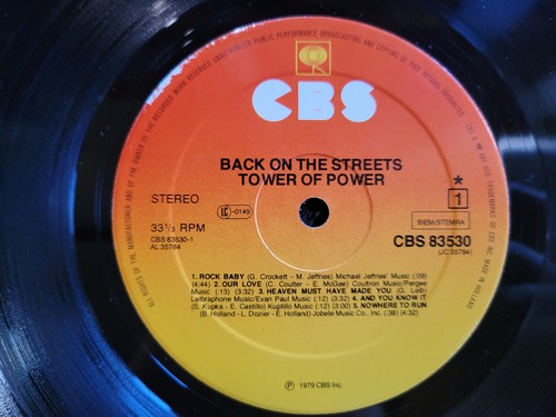 TOWER OF POWER BACK ON THE STREETS IMPORT CBS W/ INNER SLEEVE - Picture 5 of 6