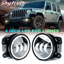SHTFRULT  4" Inch LED Fog Lights Front Bumper Driving for Jeep Wrangler JK JL JT