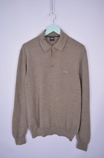 Hugo Boss Brown Wool Knit Polo Neck Sweater Jumper Size L