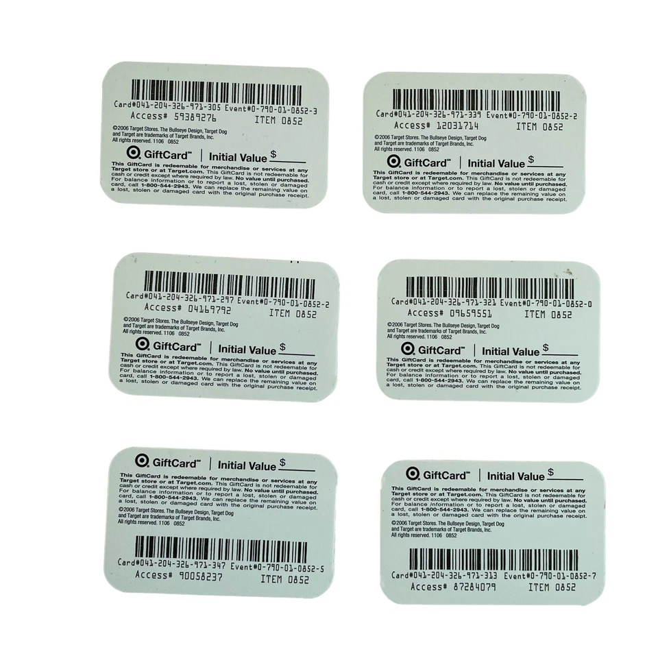 x6 Tarjetas de Regalo Objetivo Miniatura Bullie Dog 2.25 x 1.5 pulgadas SIN VALOR Foto 3 de 4