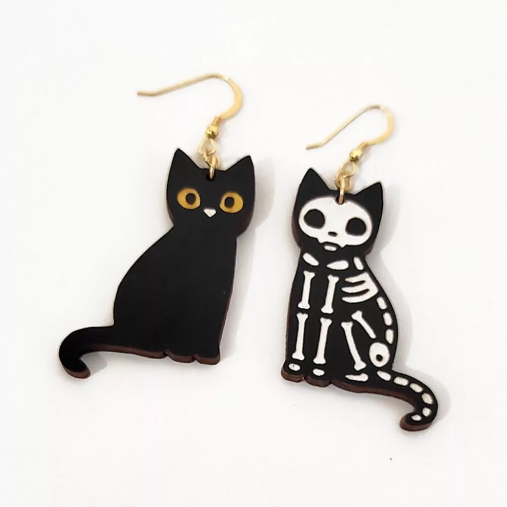 Cat earrings deals studs