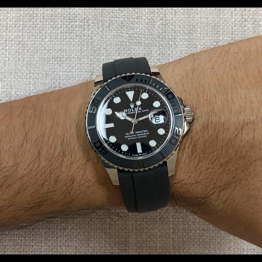 Rolex Yacht-Master 42 18k White Gold Mens Oysterflex Watch B/P 24