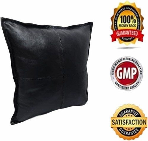 Genuine Leather Pillow Cover Decorative Throw Case for Living Room & Bedroom - Picture 2 of 6
