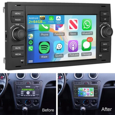 PODOFO Apple Carplay Autoradio Für Ford Fusion 2006–2012 GPS Navi BT Android 15 2+64GB