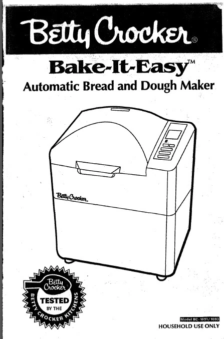 Betty Crocker Bread Machine Manual BCF-1690, BC2692