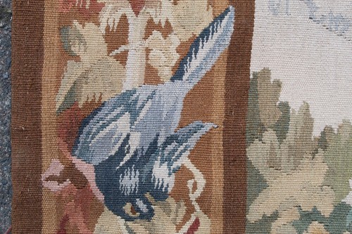 Arazzo Aubusson Verde Originale Fatto A Mano Design Francese Vintage 224X157Cm - Foto 19 di 22