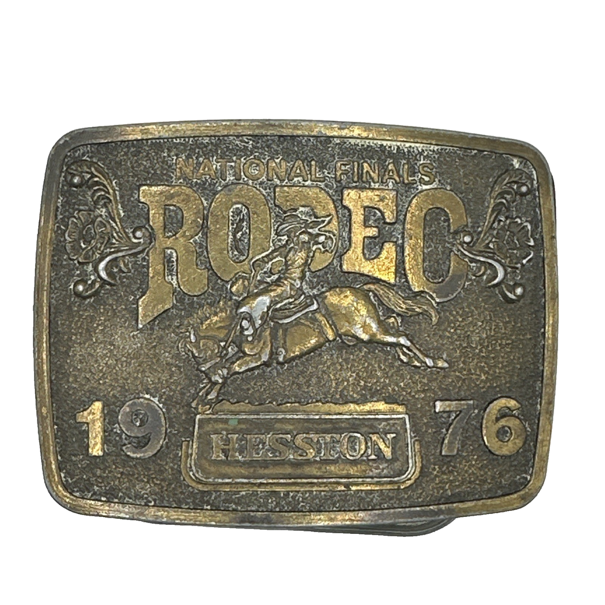 Vintage Hesston National Finals Rodeo 1976 Adult Belt Buckle  display picture 3