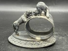 Antique Meridian Napkin Ring Dog&Cat, silver plate