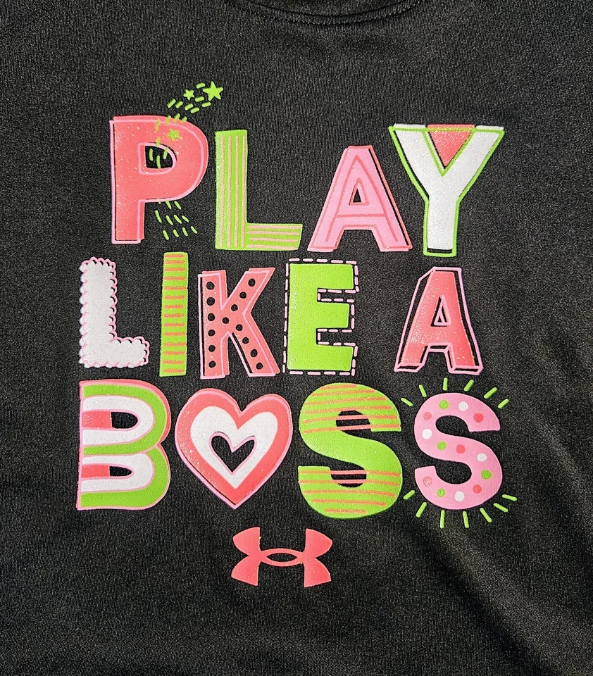 NEW Under Armour Little Girl Tee & Capr Legging Set, Black Multi (sz 4-6X avail) - Image 3 of 4