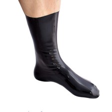 EXTRA  0,6 mm DICKE  Latex Socken Gr M Rubber Latexsocken Black Domina Fetish