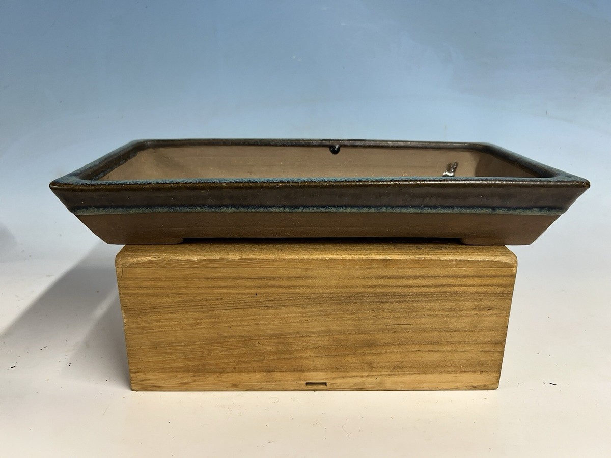 Antique Chinese Nakawatari Namako Glazed Bonsai Tree Pot 13 5/8