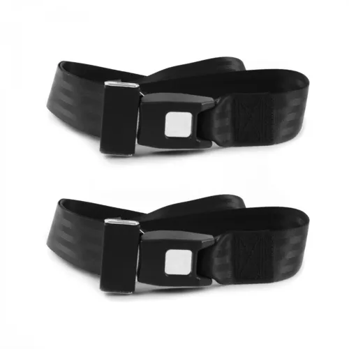 Ford Thunderbird 1955-57 Standard 2pt Black Lap Bucket Seat Belt Kit 2 Belts Car