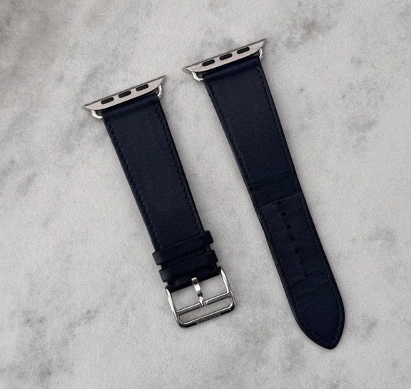 Auténtica correa para reloj Apple Hermes Single Tour/azul marino 42 mm 44 mm 45 mm 49 mm OEM Foto 2 de 4