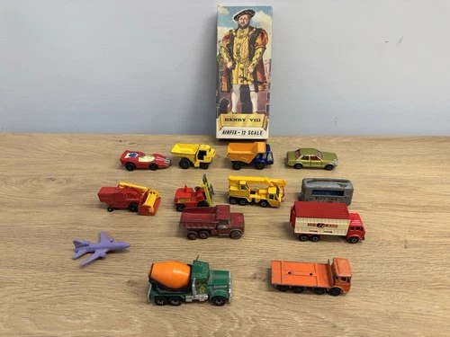 Vintage Lesney Matchbox Lot + Airfix Henry VIII Model (Incomplete?) Diecast Toys
