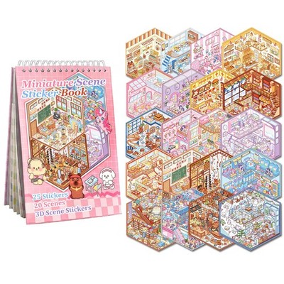 20 Sets 3D Sticker Scenes for Kids, Create Your Own C-20 Sets, Multiple-color 