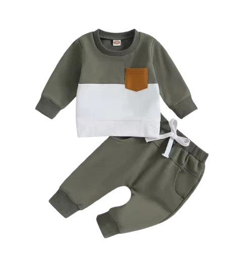 Baby Boy Grey Green Clothes Winter Outfits Long Sleeve Contrast Color Pullover
Opens in a new window