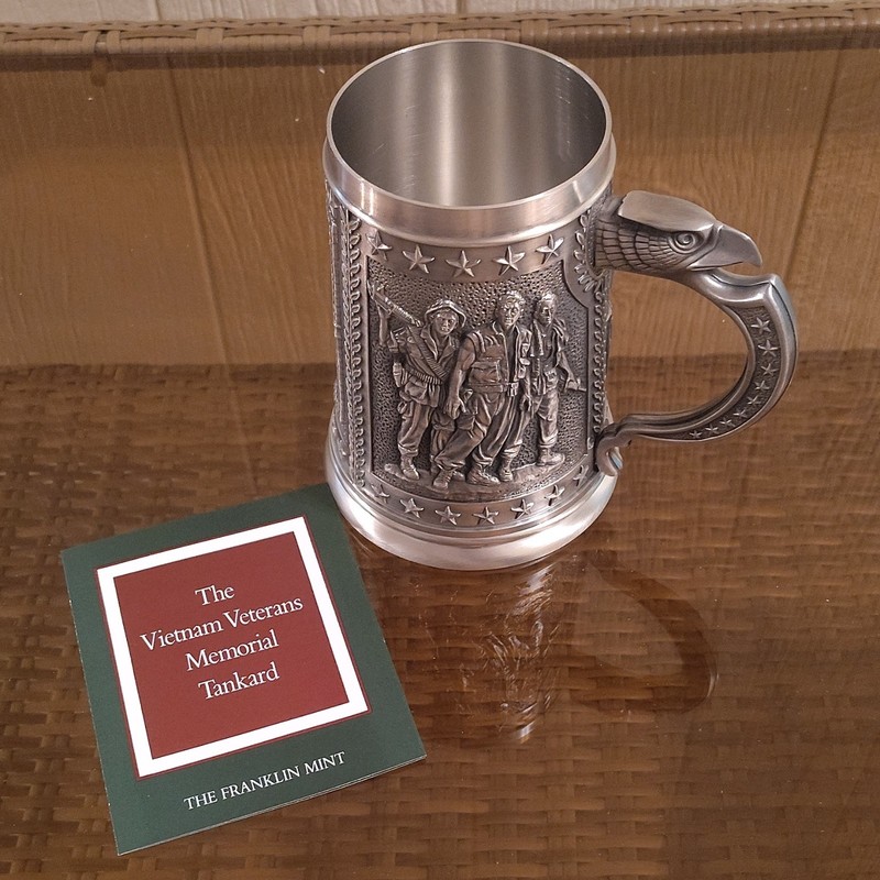The Franklin Mint Vietnam Veterans Memorial Pewter Tankard Beer Stein Mug