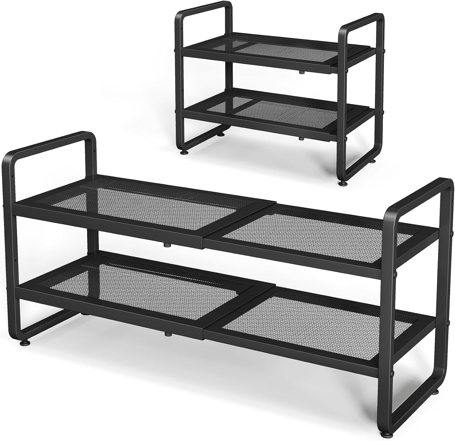 Shoe Rack - Expandable Shoe Organizer for Closet, Adjustable Metal Shoe Shelf St-image