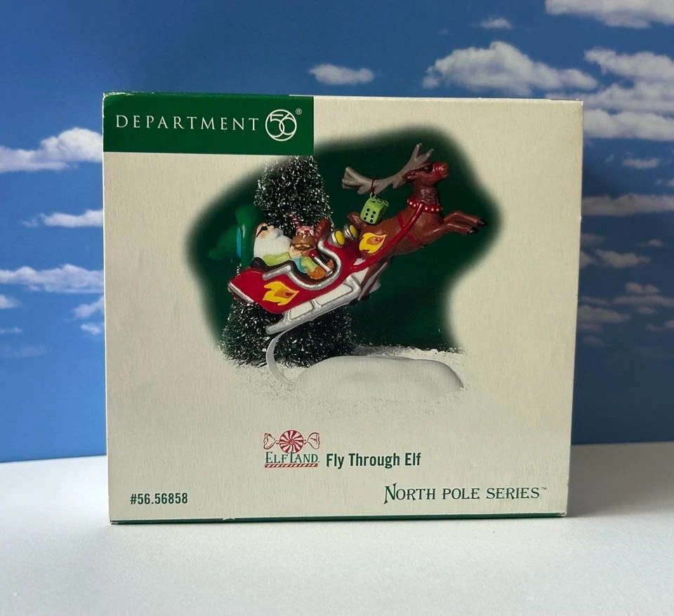 DEPT 56 FLY THROUGH ELF! North Pole, Perfect, Dice, Burger, Reindeer, Sleigh - Image 4 of 4
