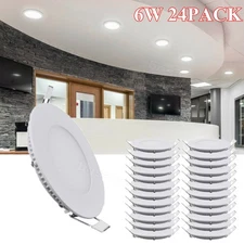 24Pack 4Inch LED Ceiling Lights Ultra-Thin Recessed Retrofits Kit 6000K Daylight
