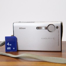 Nikon Coolpix S6 6MP Digital Camera Silver Tested No Battery READ