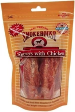 Smokehouse Aries Chicken Skewers Naturally Smoked Dog Treats 4-Oz - 2 Pack