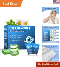 14 Gentle Eye Wipes with Aloe Vera and Tea Tree Extract - Hydrate & Cleanse