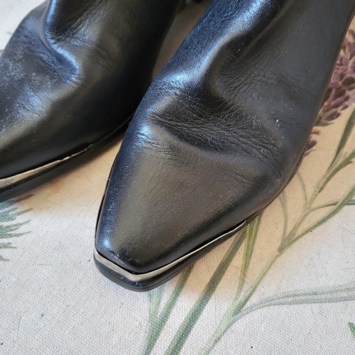 Nicole Western Cowboystiefel Leder Metallrand schwarz Damengröße 7,5M - Bild 3 von 8