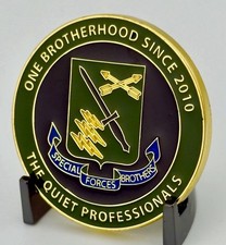 US Army Airborne 1st Special Forces Regiment Brothers Challenge Coin Green Beret