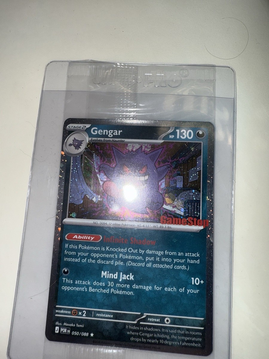 Pokémon TCG Holo Gengar GameStop Sealed Promo Card Partial SWIRLS
