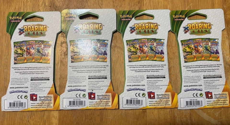 Pokemon TCG XY Roaring Skies Sleeved Booster Pack - 4 Packs - Complete Art Set - Image 2 of 2