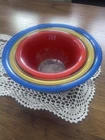 PYREX Primary Colors Glass Nesting Mixing Bowls Set of 3 Red Yellow Blue