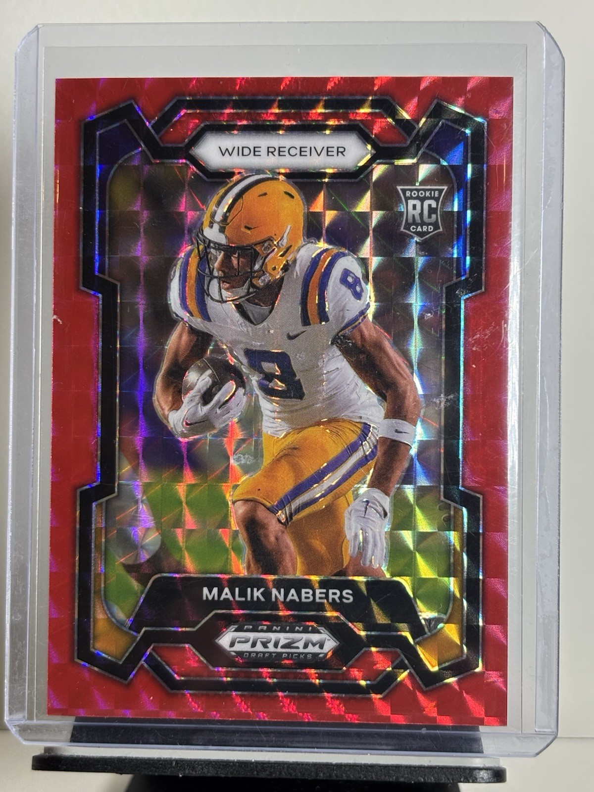 2024 Malik Nabers Prizm Draft Picks Red Finite Prizm /125 #109 (RC) - NY Giants