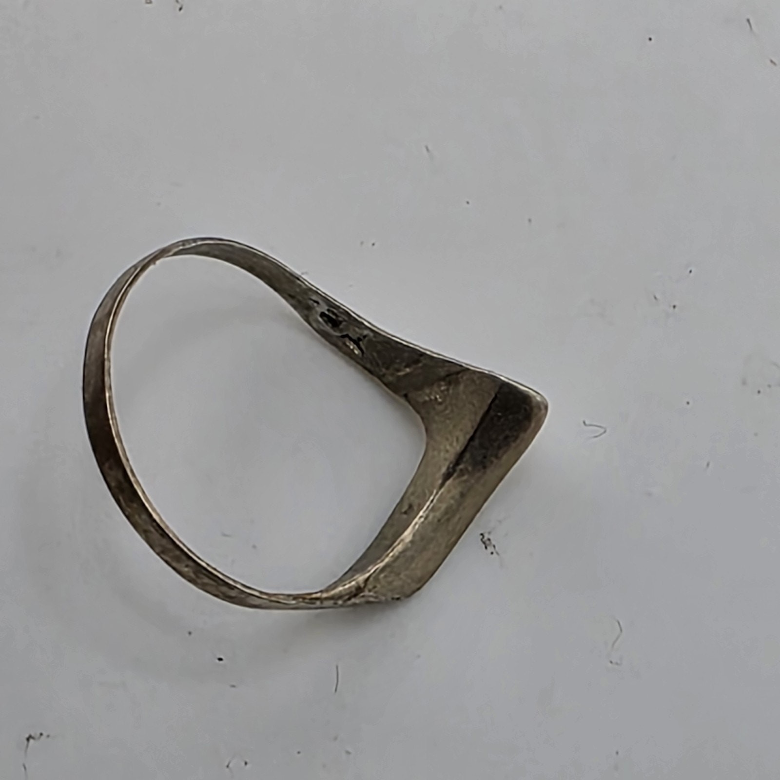 Sterling Silver Ring Solid 925 Chevron Vintage Pa… - image 8