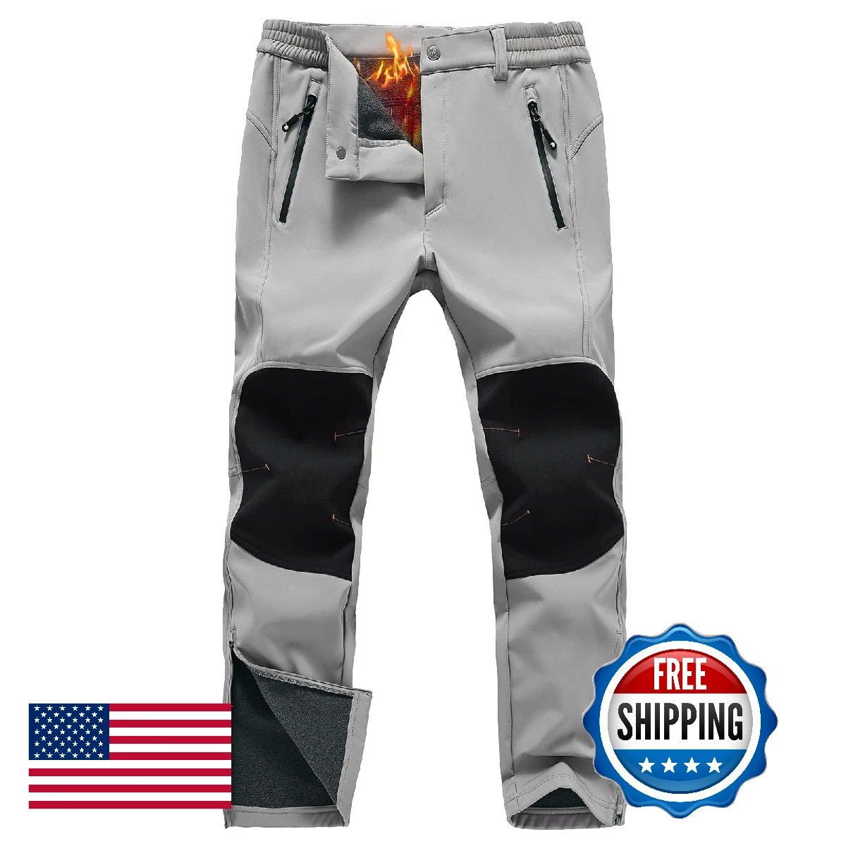 Rdruko Men's Snow Ski Pants Waterproof Insulated Fleece Lined Snowboard Winter H
