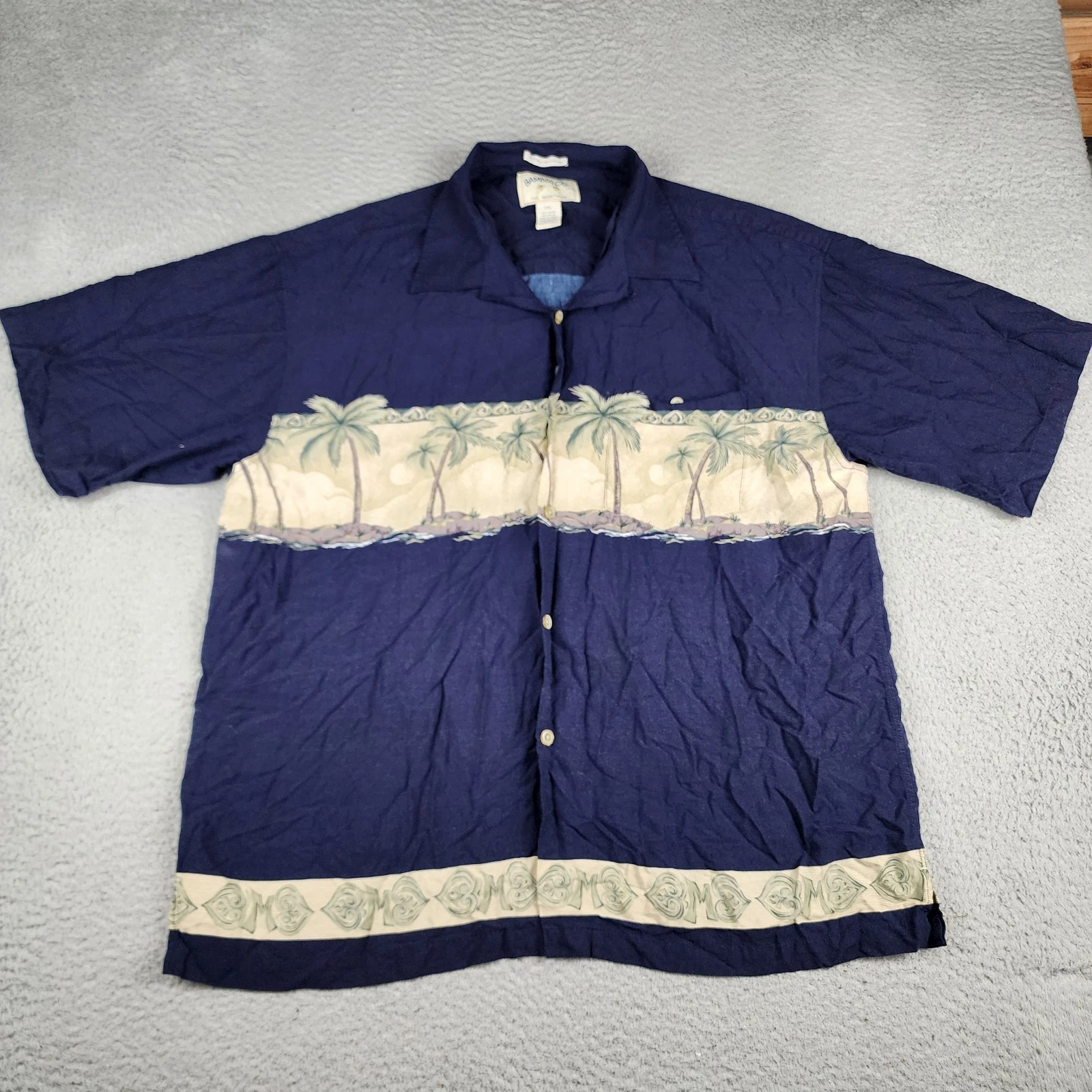 Bamboo Cay Shirt Mens 2XL Blue Palm Floral Short Sleeve Button Up Hawaiian
Opens in a new window or