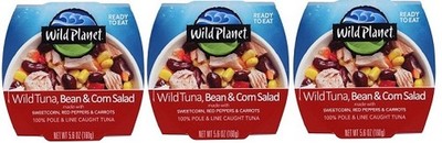 Wild Planet Ready To Eat Wild Tuna Bean & Corn Salad 3 Pack